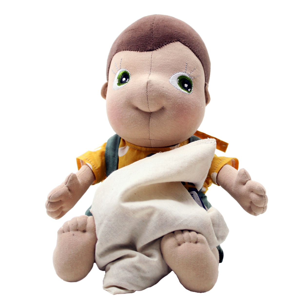 Rubens Tummies Puppe Fahren mit dem Weizensäckchen-Wärmekissen am Bauch