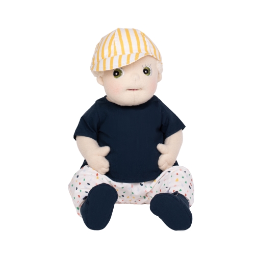 Rubens Barn Baby-Puppe im Spiel-Kleidungsset mit gestreifter Schirmmütze