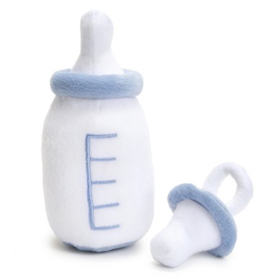 Babybottle and dummy, blue for dolls by Rubens Barn