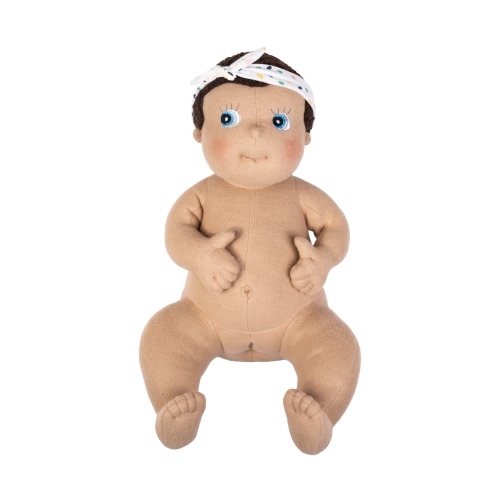 Rubens Barn baby doll Disa undressed with dotted headband, sitting