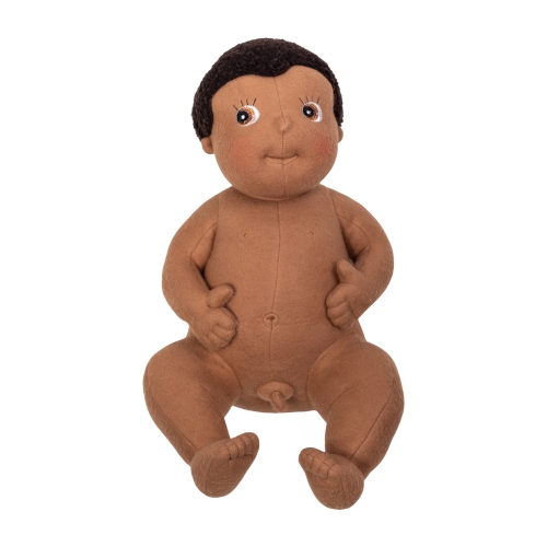 Rubens Barn baby doll Ali undressed with soft fabric body, sitting