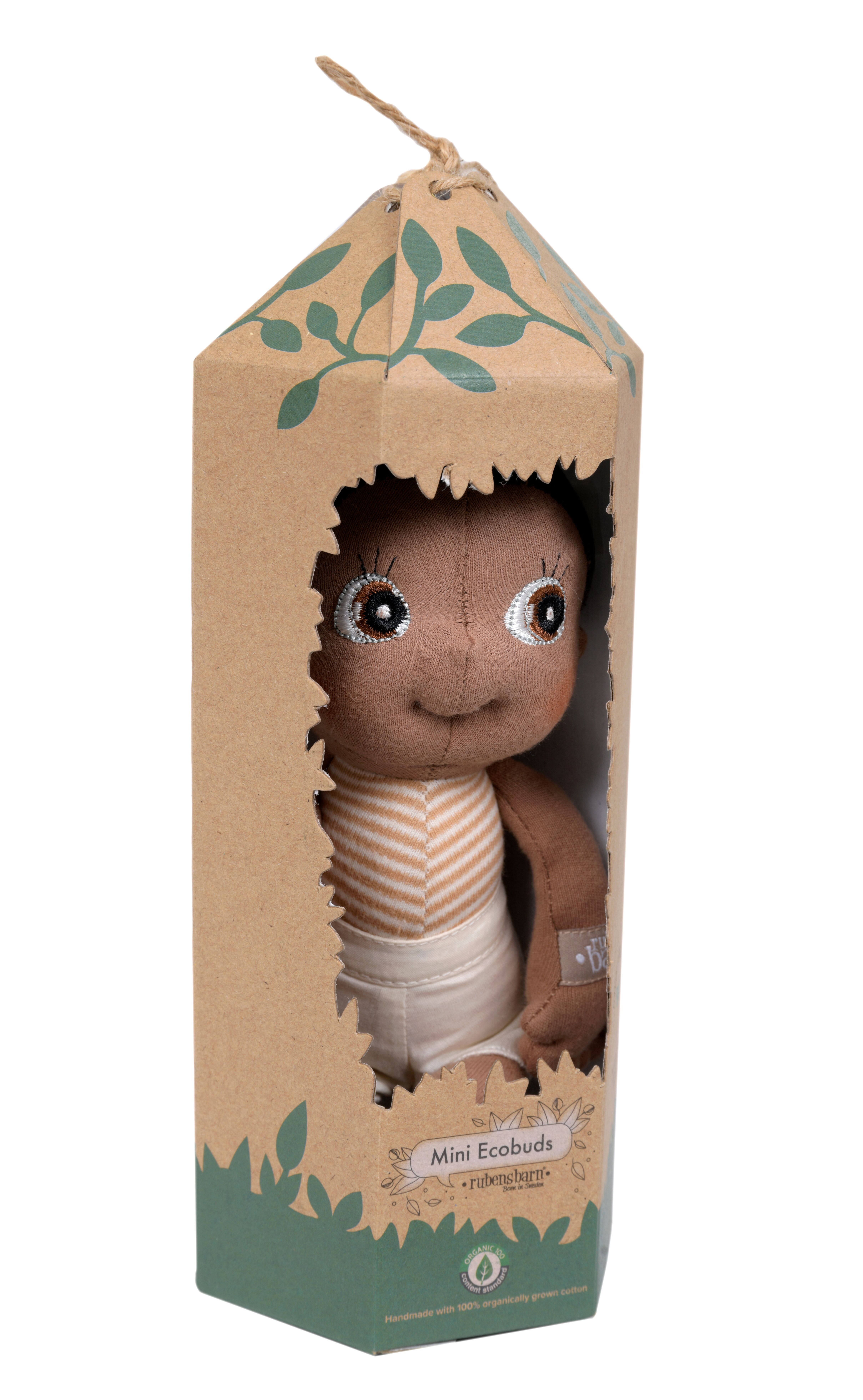 Rubens EcoBuds Mini-Puppe Basil in der Naturkarton-Verpackung